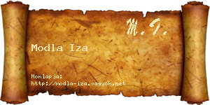 Modla Iza névjegykártya